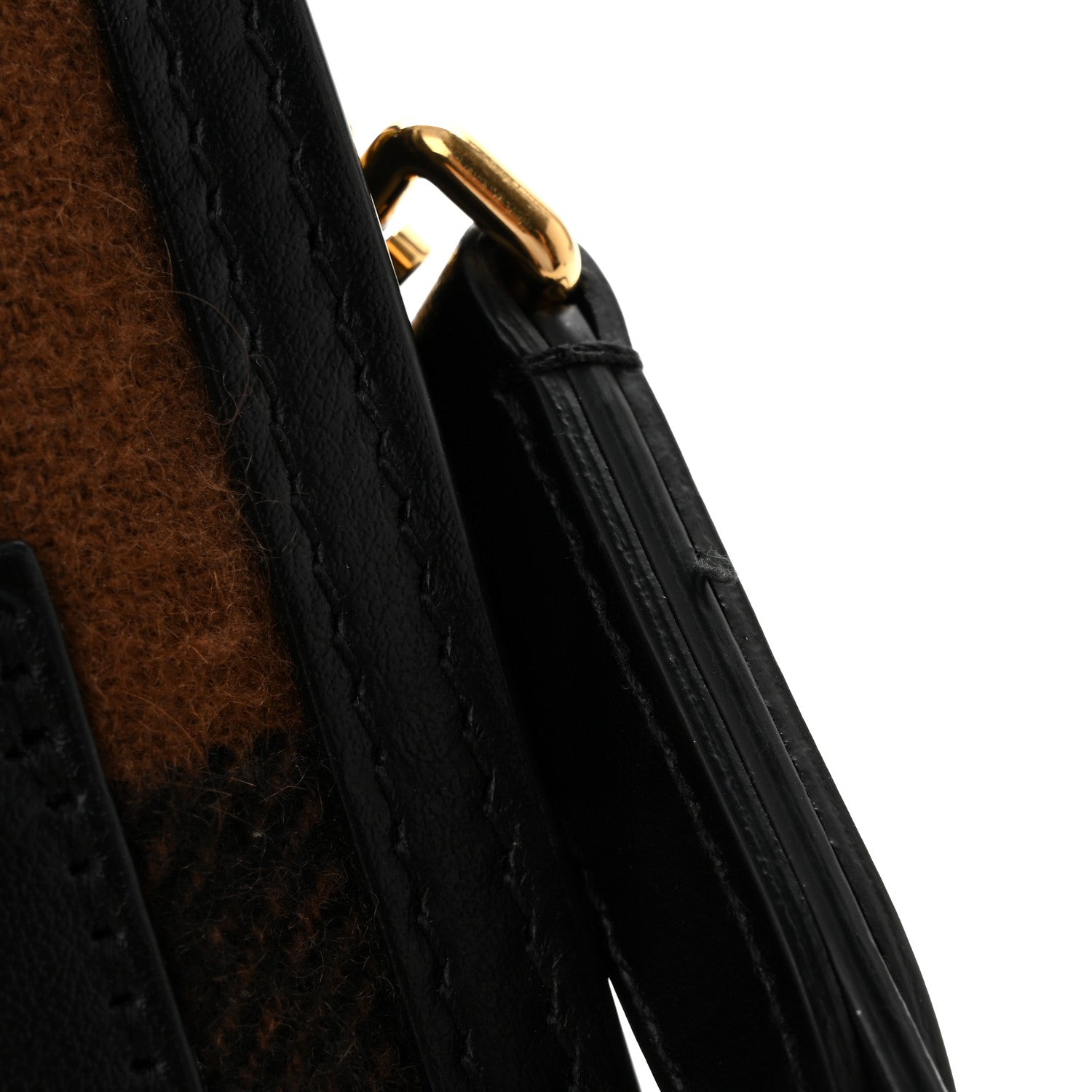 Burberry Smooth Calfskin Cashmere Check Mini Pocket Bag Brown 13 of 14