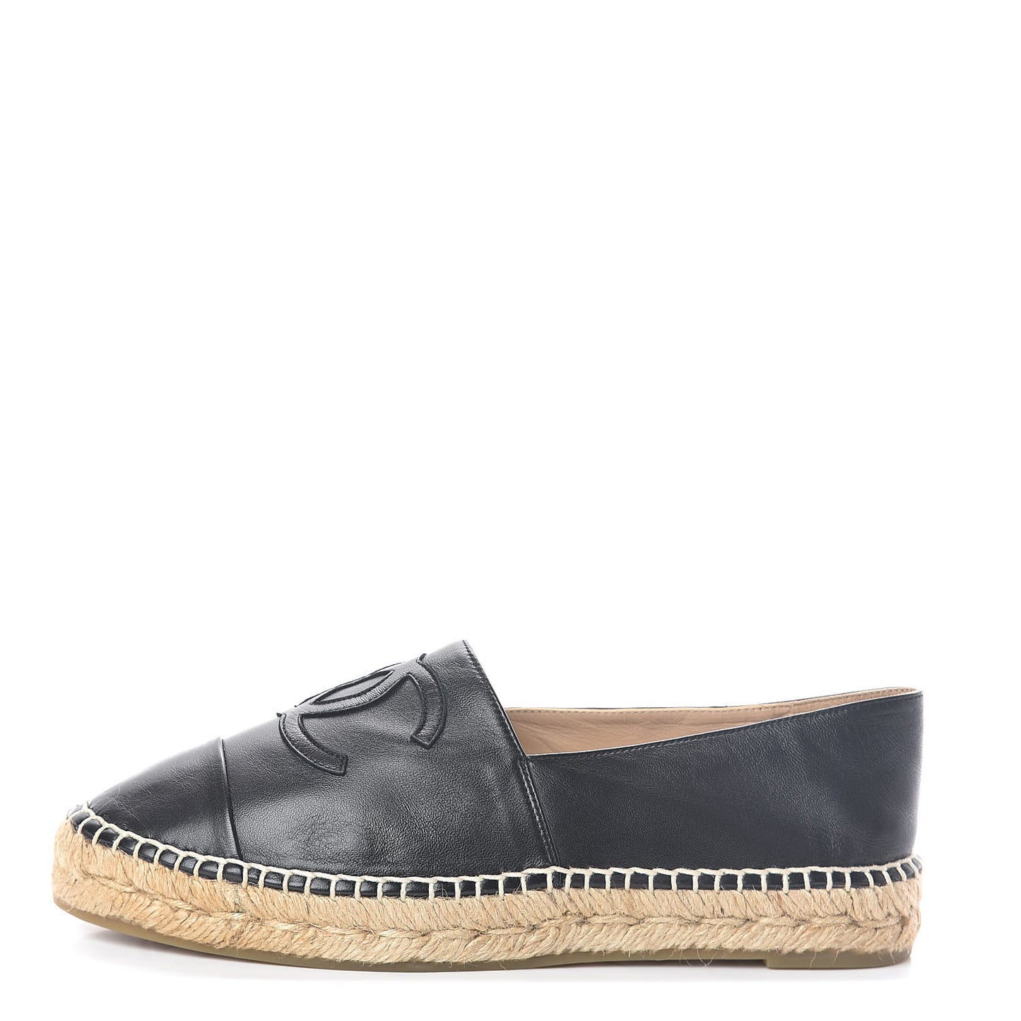 Lambskin CC Espadrilles 38 Black