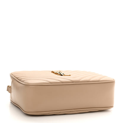 Saint Laurent Calfskin Matelasse Monogram Lou Camera Bag Dark Beige 3 of 10