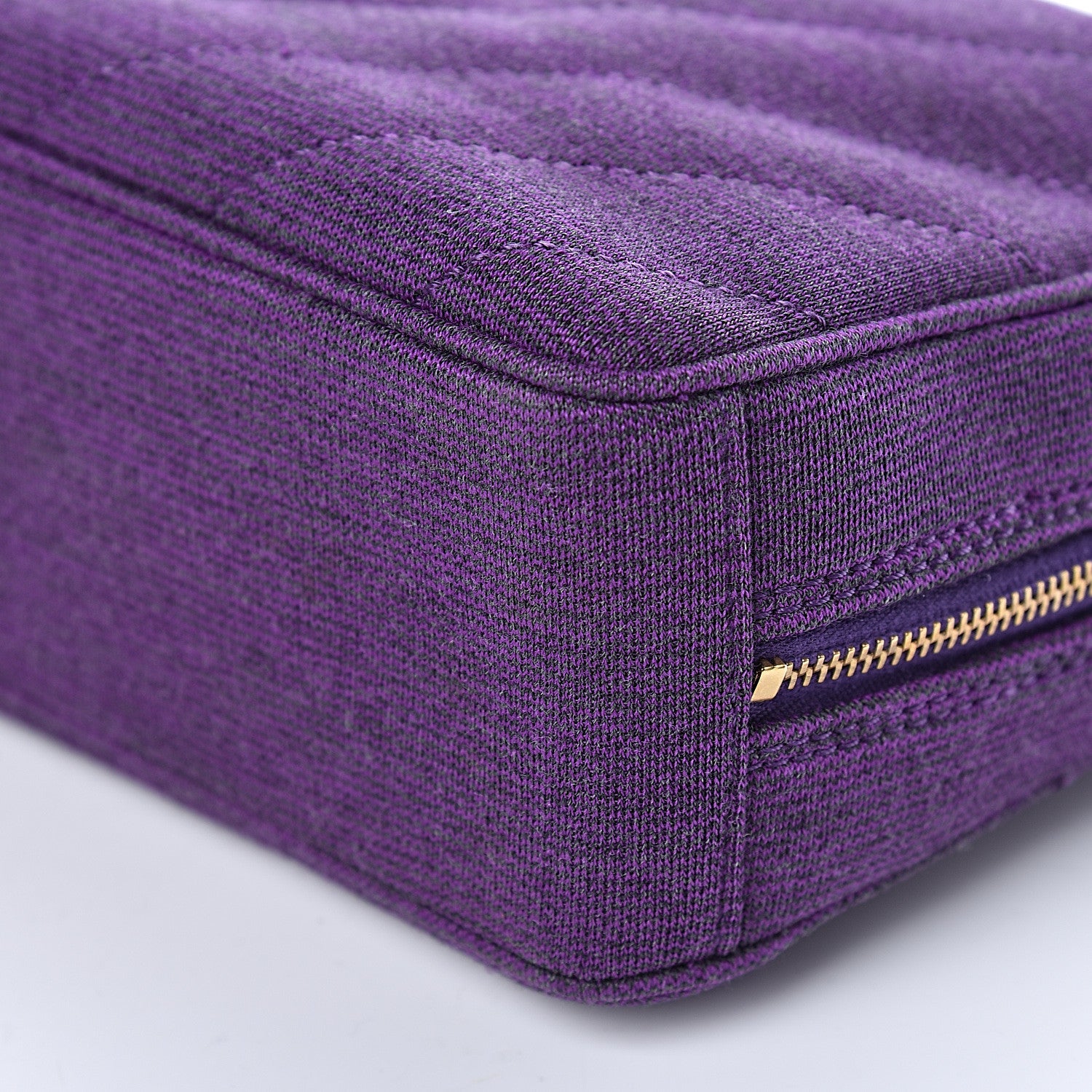 Chanel Jersey Chevron Quilted Camera Case Purple 11 of 11