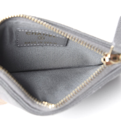 Chanel Caviar Quilted Flap Zip Card Holder Grey 5 of 10