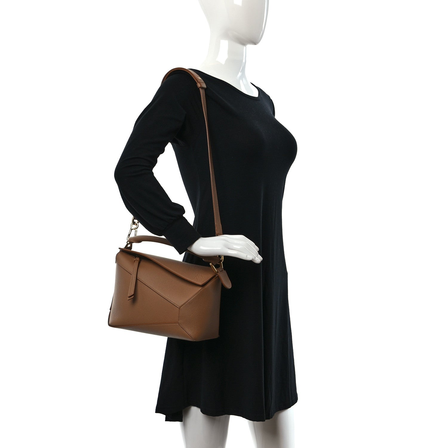 Loewe Grained Calfskin Small Puzzle Edge Bag Toffee 2 of 8