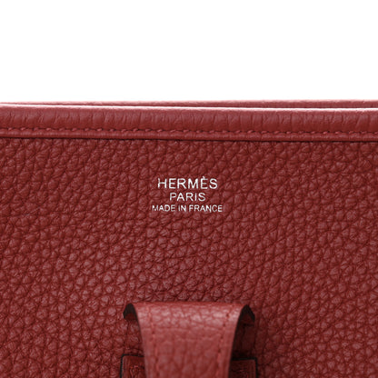 Hermes Taurillon Clemence Evelyne III PM Rouge Grenat 6 of 11