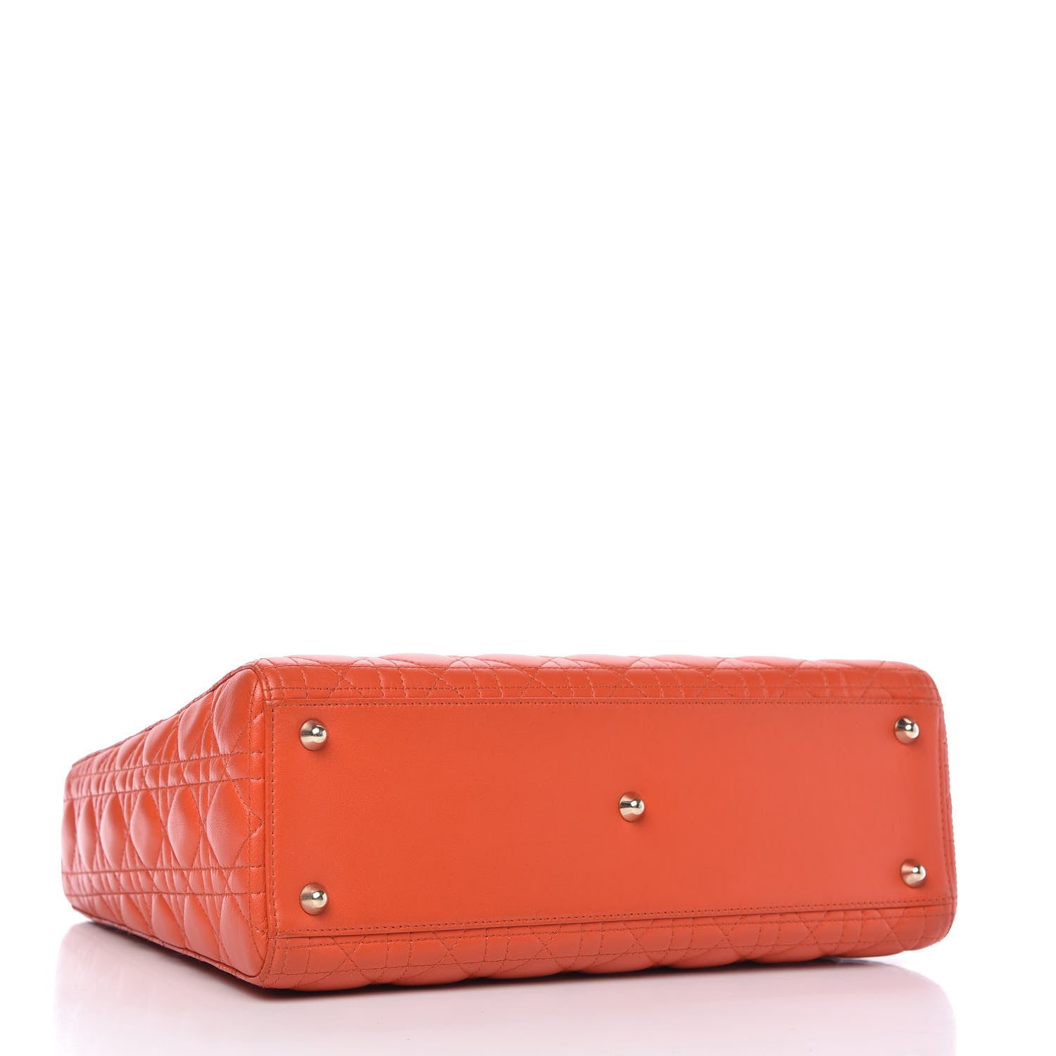 Christian Dior Lambskin Cannage Large Lady Dior Orange 4 of 10