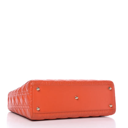 Christian Dior Lambskin Cannage Large Lady Dior Orange 4 of 10