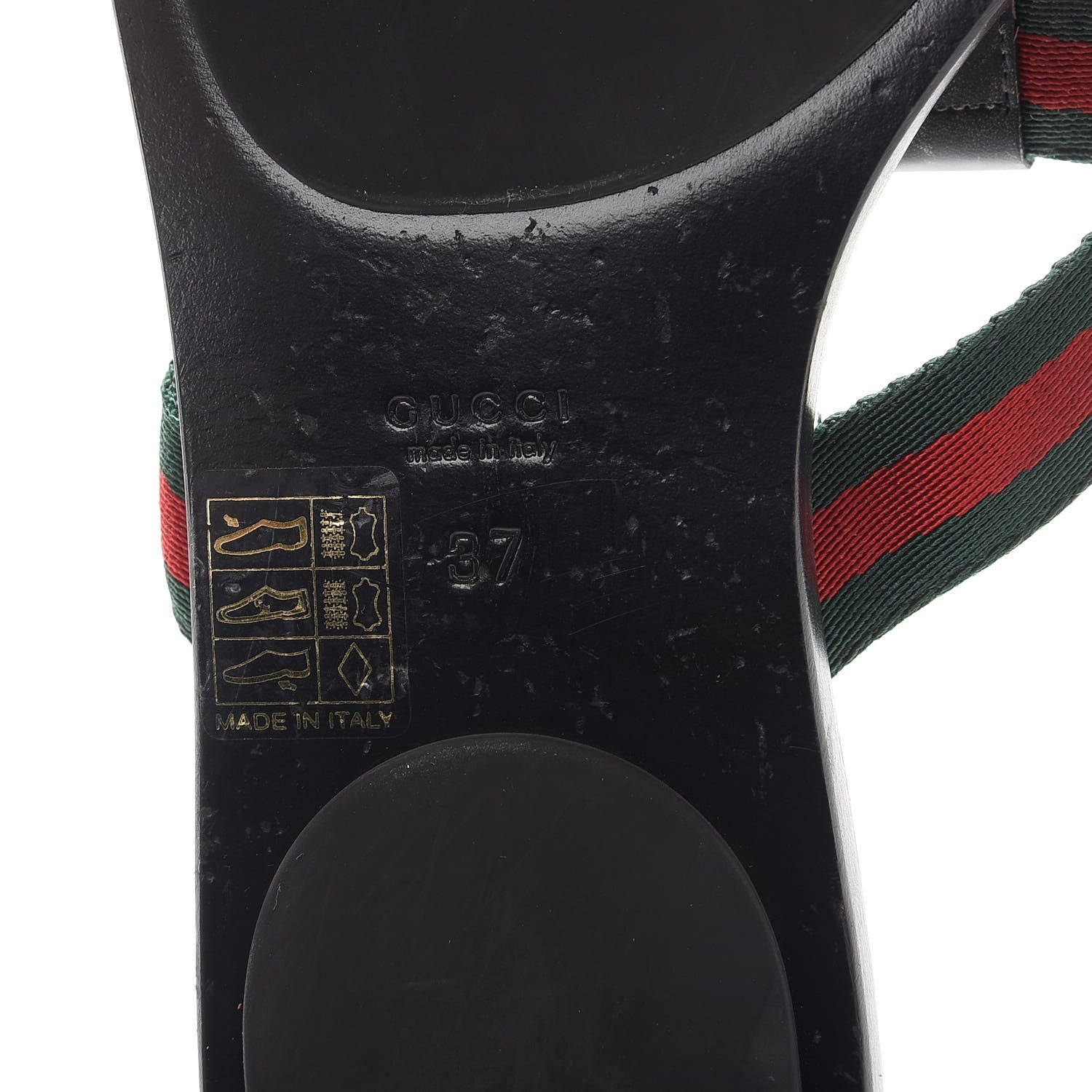 Gucci Nylon Guccissima Web Womens Thong Sandals 37 Green Red Black 15 of 17