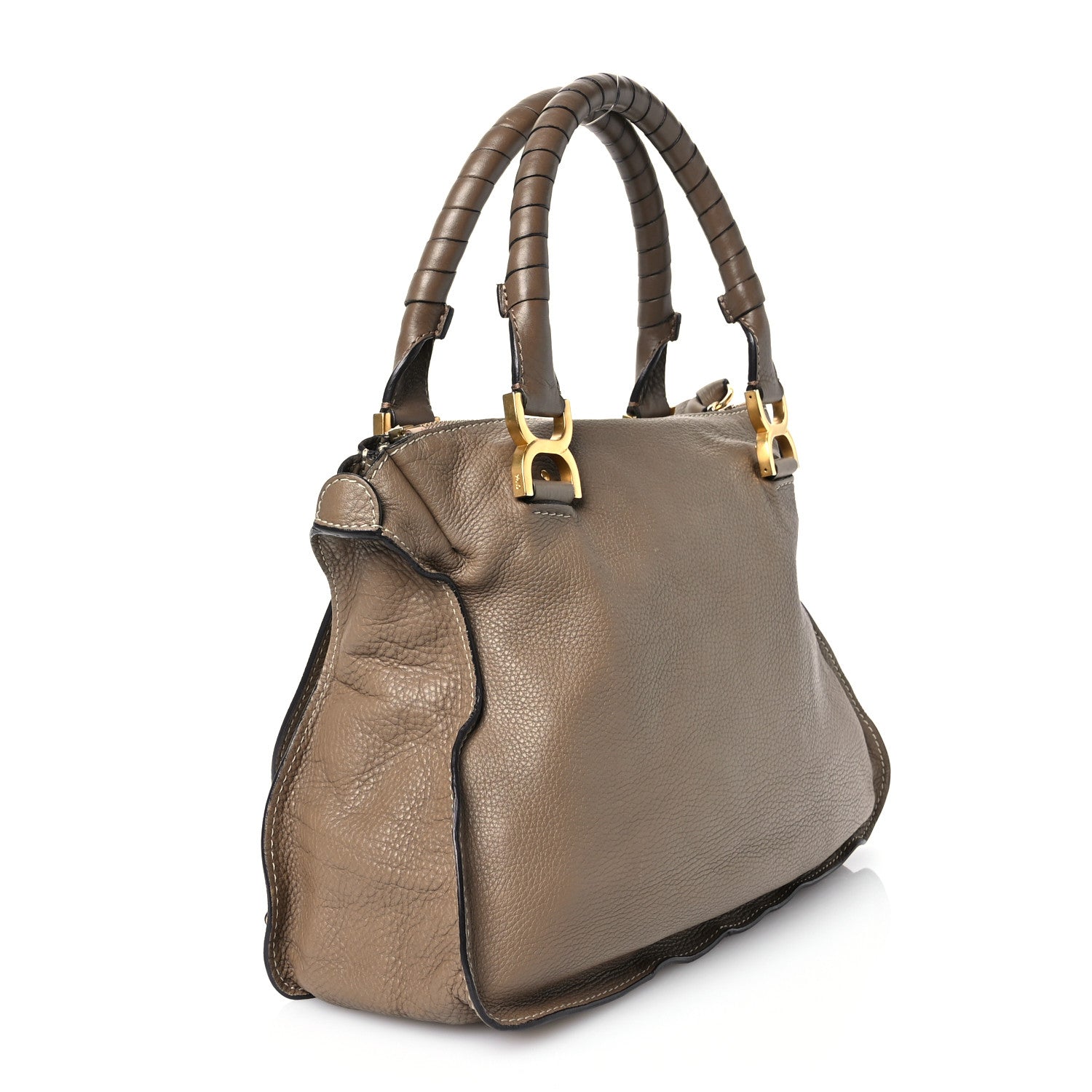 Chloe Calfskin Medium Marcie Saddle Shoulder Bag Motty Grey 3 of 15