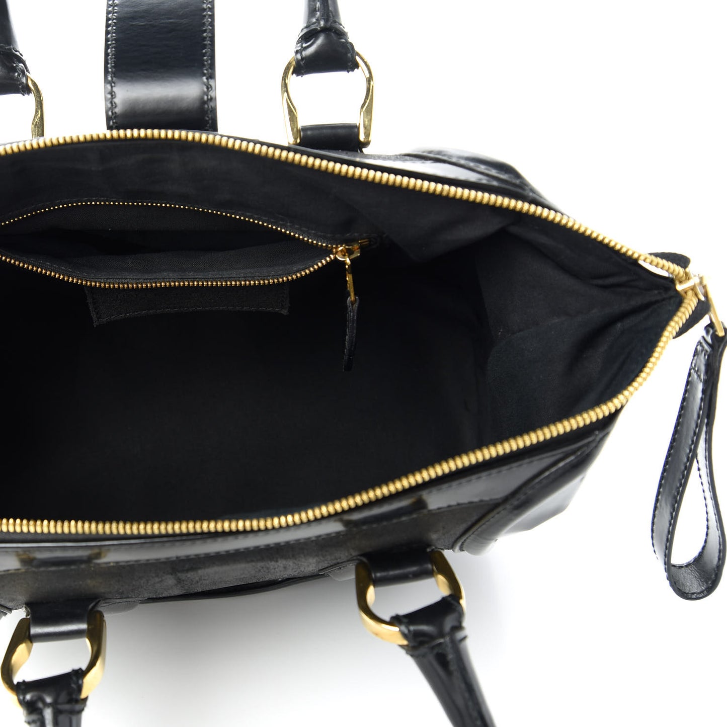 Patent Suede Sac Superb Black
