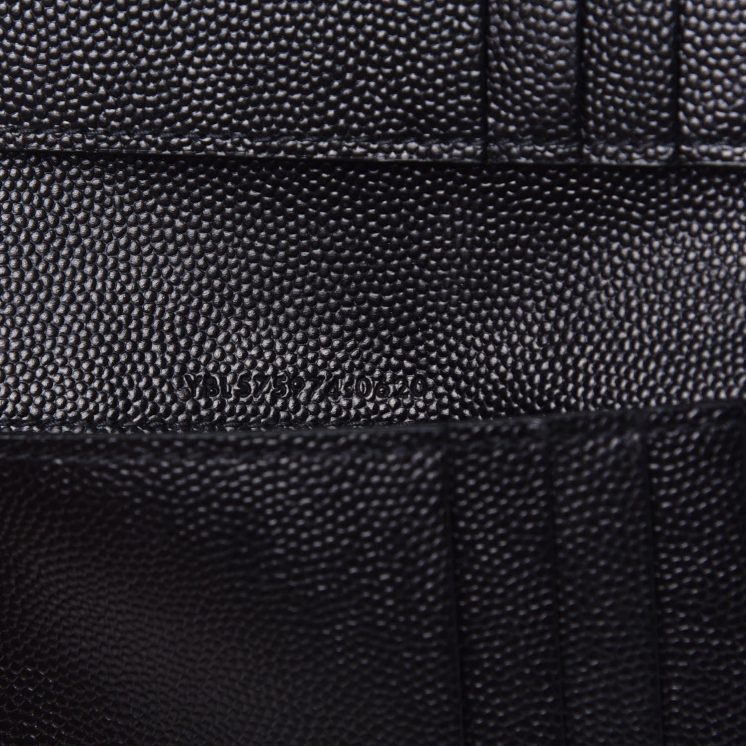 Saint Laurent Grain De Poudre Matelasse Chevron Monogram Zipped Two-Part Wallet Black 7 of 7
