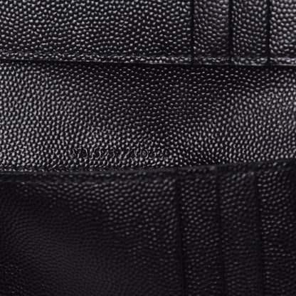 Saint Laurent Grain De Poudre Matelasse Chevron Monogram Zipped Two-Part Wallet Black 7 of 7