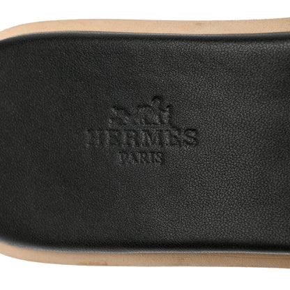 Hermes Calfskin Cork Eze 30 Sandals 38 Black 7 of 8