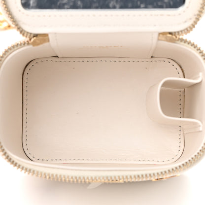 Chanel Caviar Quilted Enamel Coco Casino Mini Vanity Case With Chain White 5 of 17