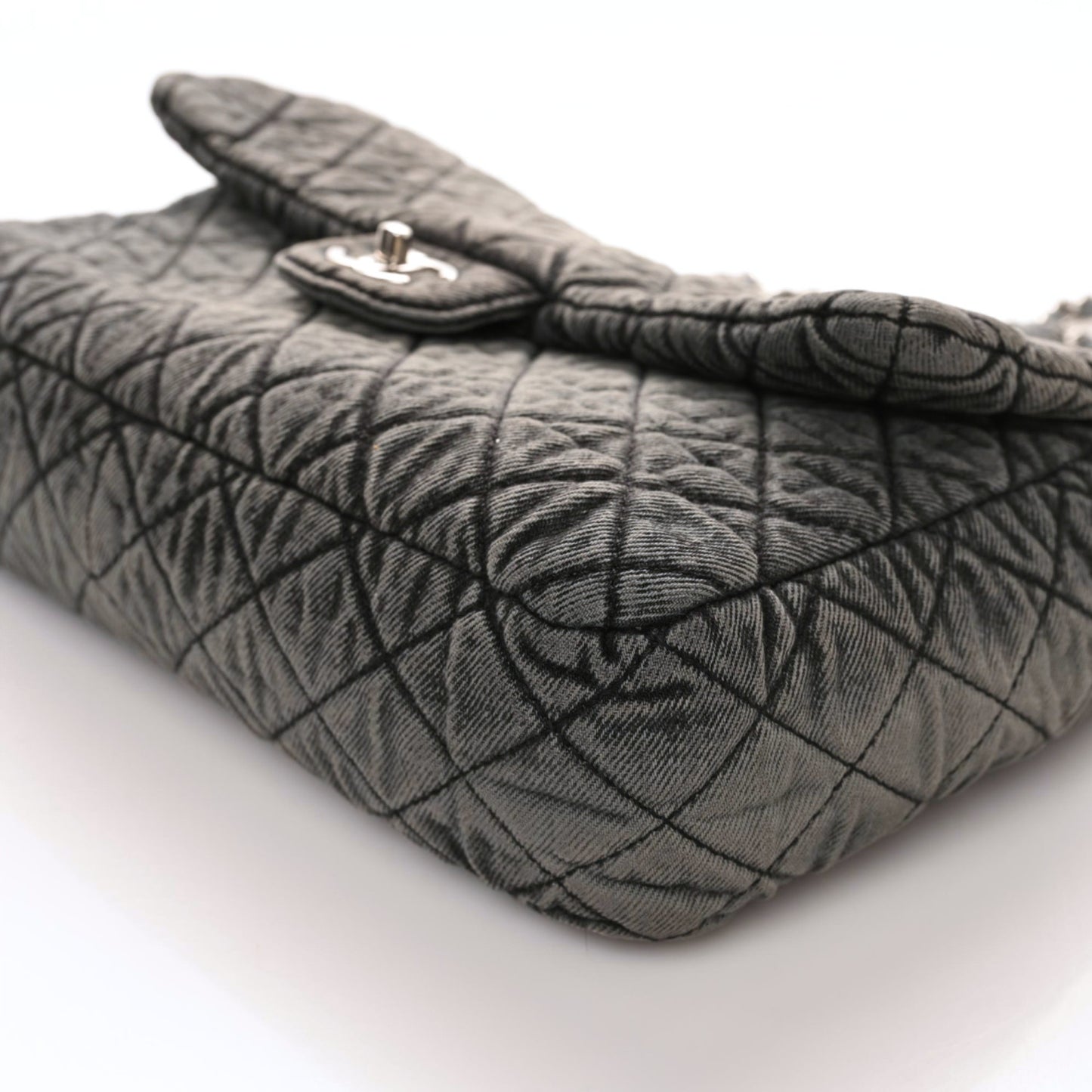 Denim Quilted Denimpression Flap Grey Black
