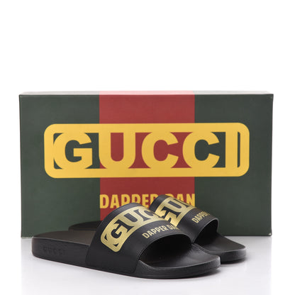 Gucci X DAPPER DAN Rubber Womens Slide Sandals 38 Black 9 of 9