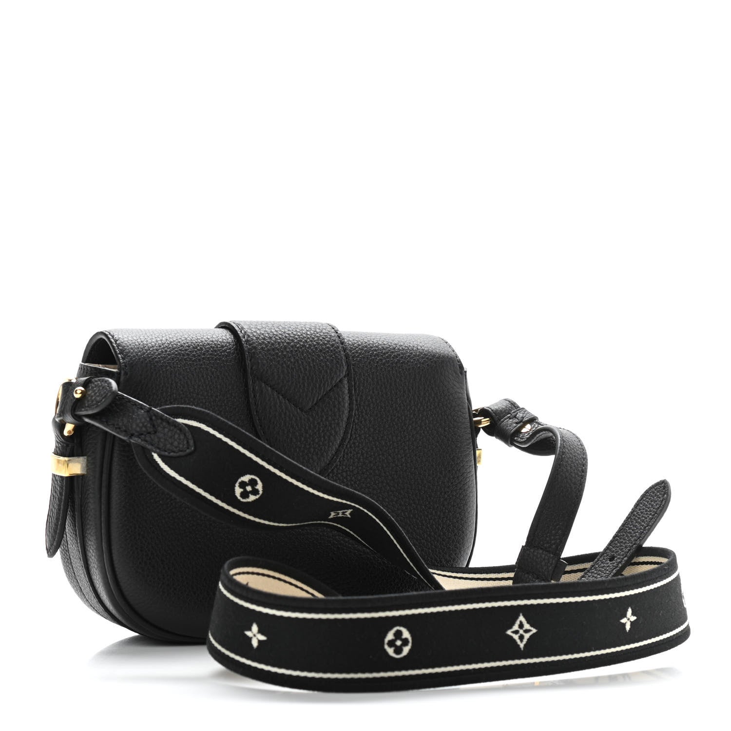 Louis Vuitton Grained Calfskin LV Pont 9 Soft PM Black 3 of 10