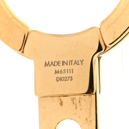 Louis Vuitton Brass Enamel Fleur De Monogram Bag Charm Chain Gold 3 of 4