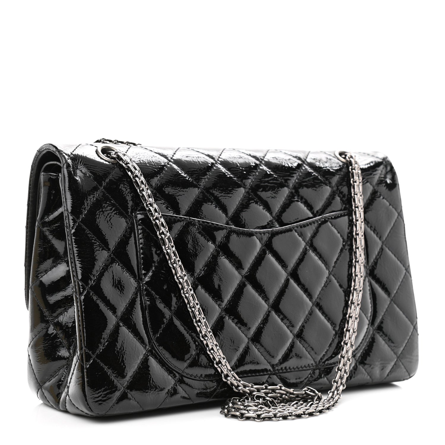 Chanel Distressed Patent Quilted 2.55 Reissue 227 Flap Black 3 of 11