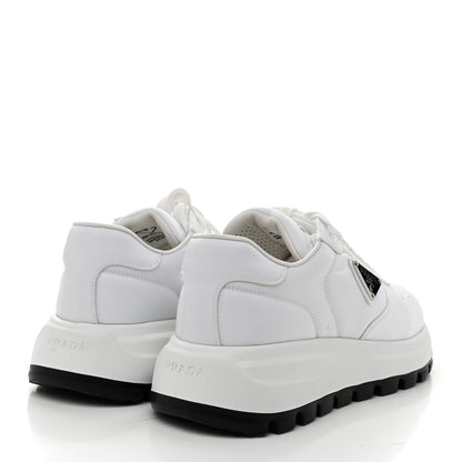 Prada Re-Nylon Spazzolato Metal Triangle Logo Womens Prax 01 45mm Sneakers 37 White Black 5 of 10