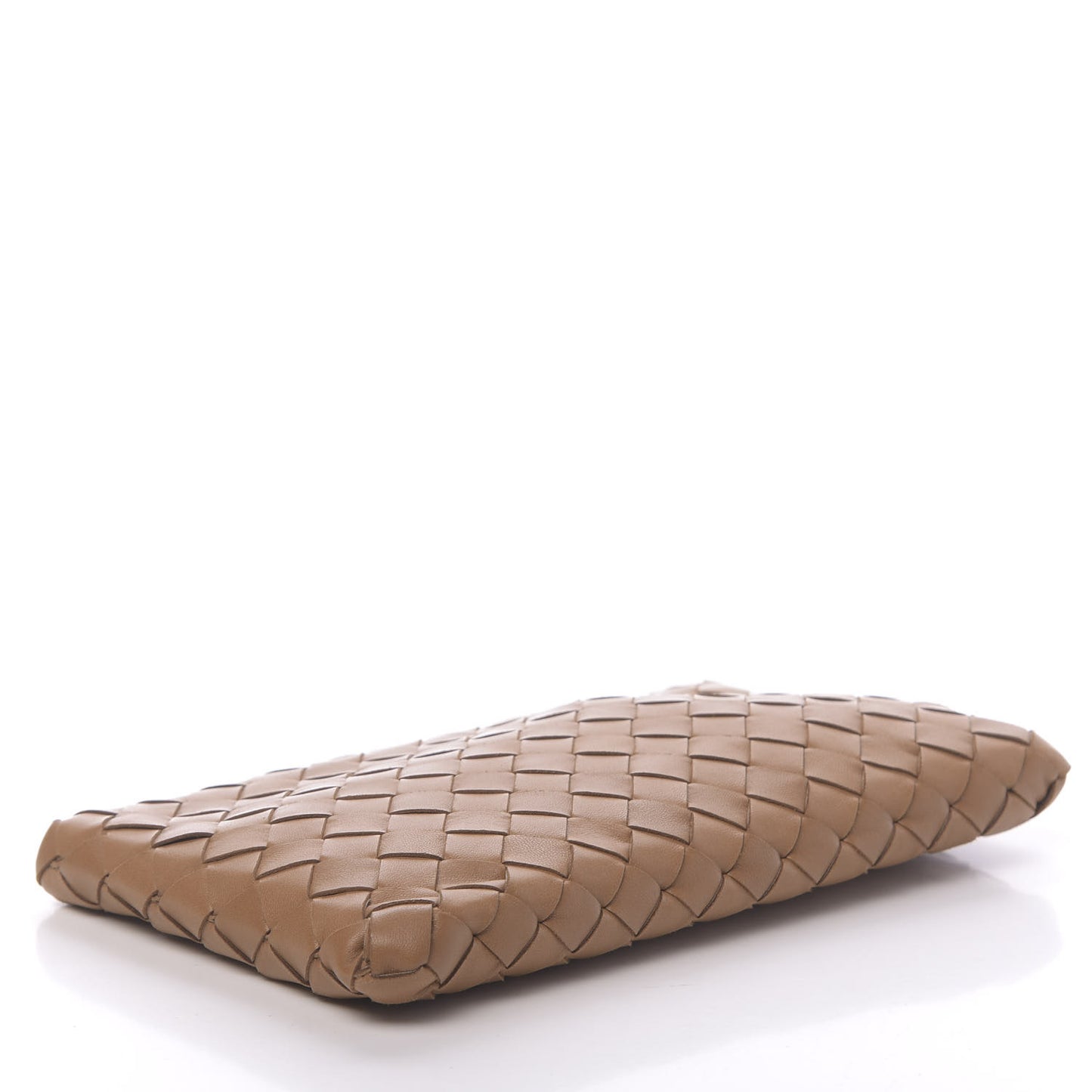 Nappa Intrecciato Zip Pouch Light Brown