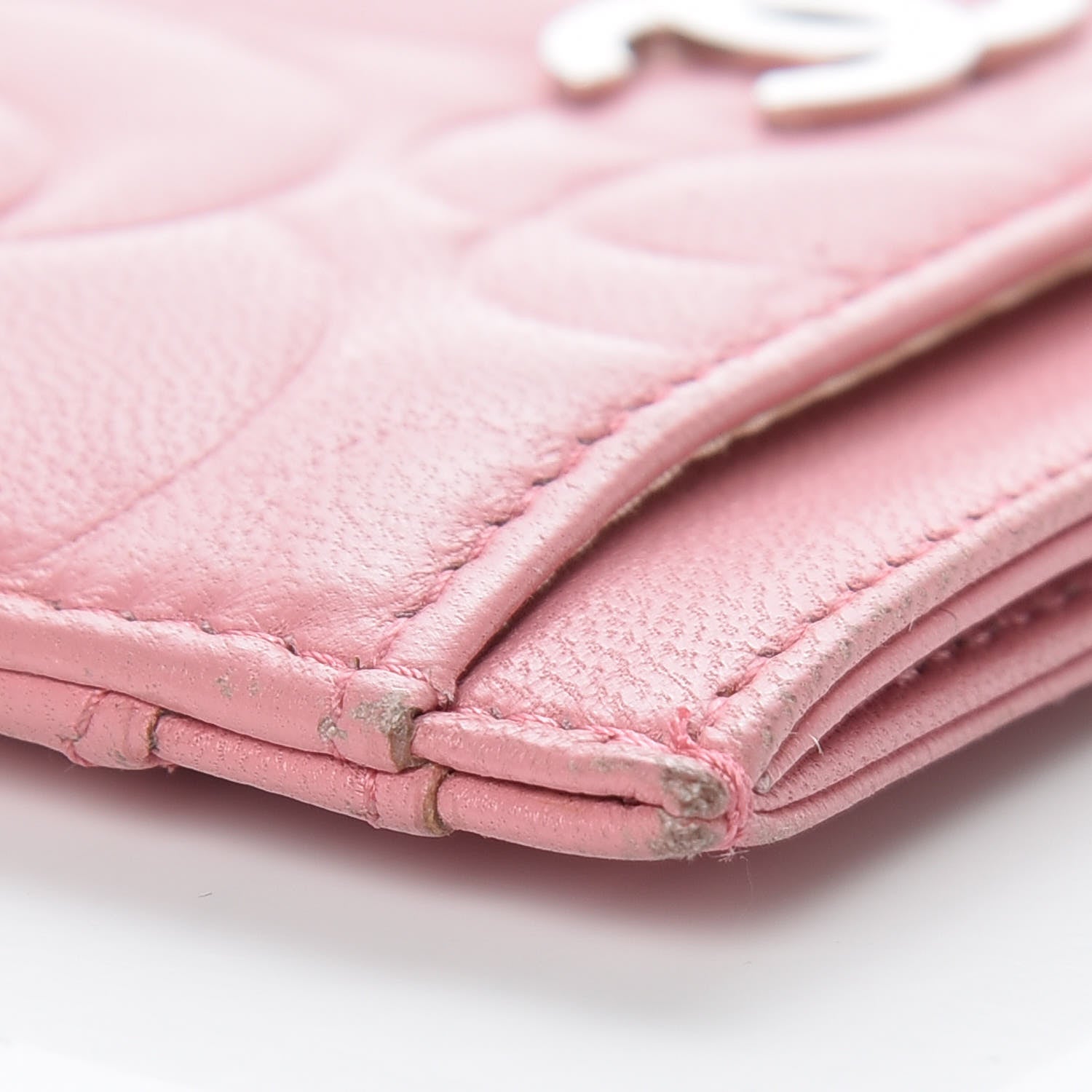 Chanel Lambskin Camellia Embossed Card Holder Pink 12 of 13