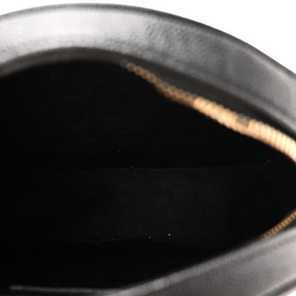 Saint Laurent Grain De Poudre Matelasse Chevron Quilted Round Vinyle Camera Bag Black 5 of 9