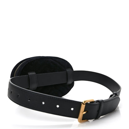 Gucci Velvet Matelasse GG Marmont Belt Bag 75 30 Black 3 of 12