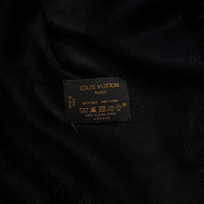Louis Vuitton Silk Wool Monogram Shawl Black 3 of 4
