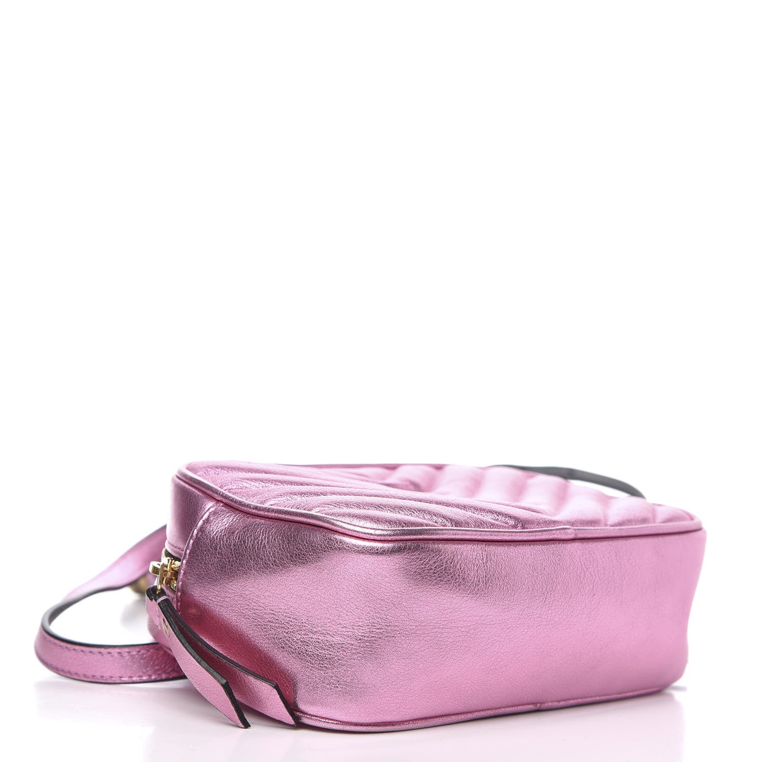 Saint Laurent Metallic Calfskin Matelasse Monogram Lou Belt Bag Vegas Pink 3 of 8