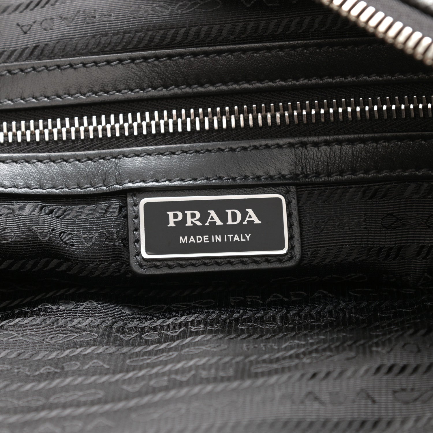 Prada Vitello Daino Triangle Shoulder Bag Black 6 of 9