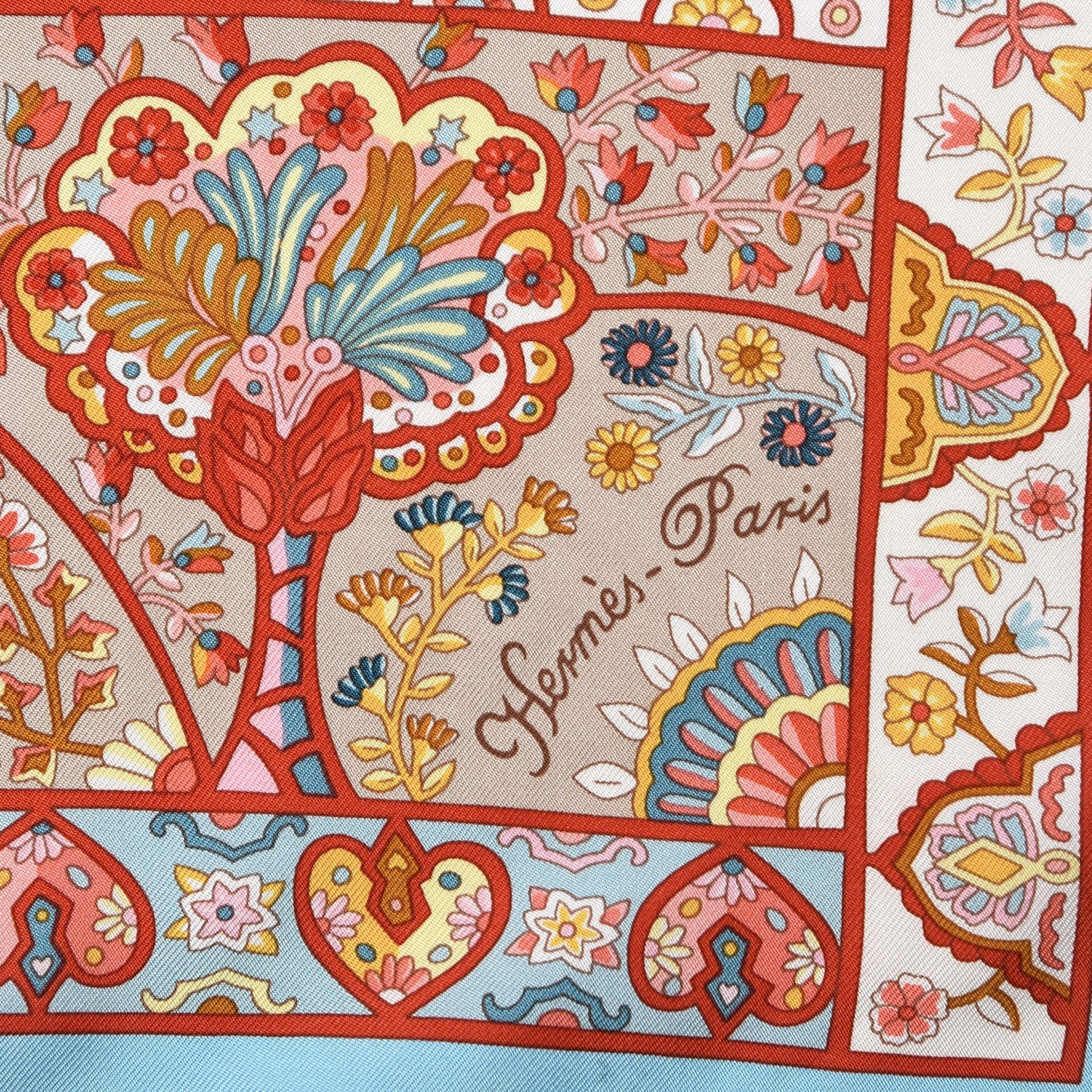 Silk Au Pays Des Oiseaux Fleurs Scarf 90