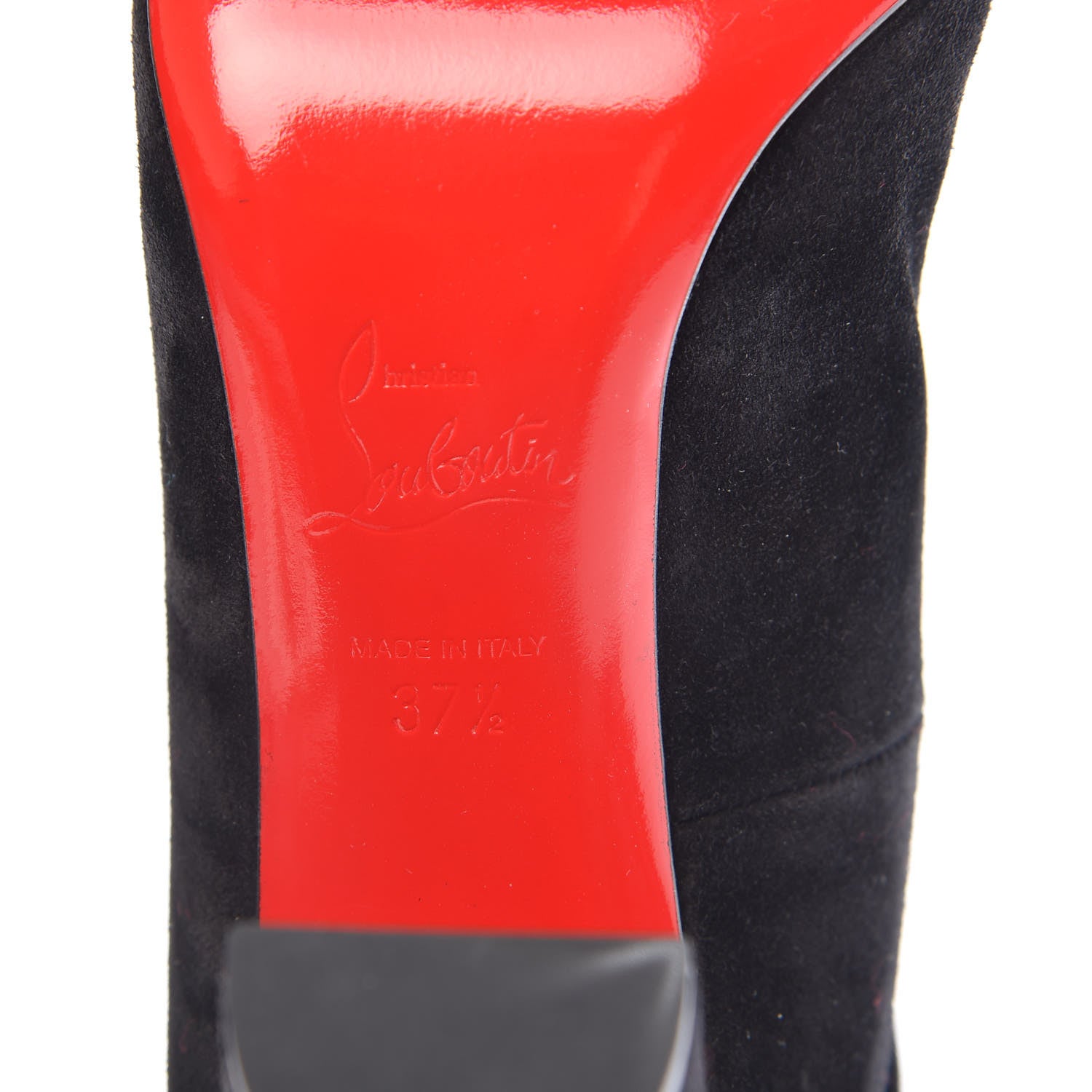 Christian Louboutin Veau Velours Stretch Gena 85 Bootie 37.5 Black 6 of 8