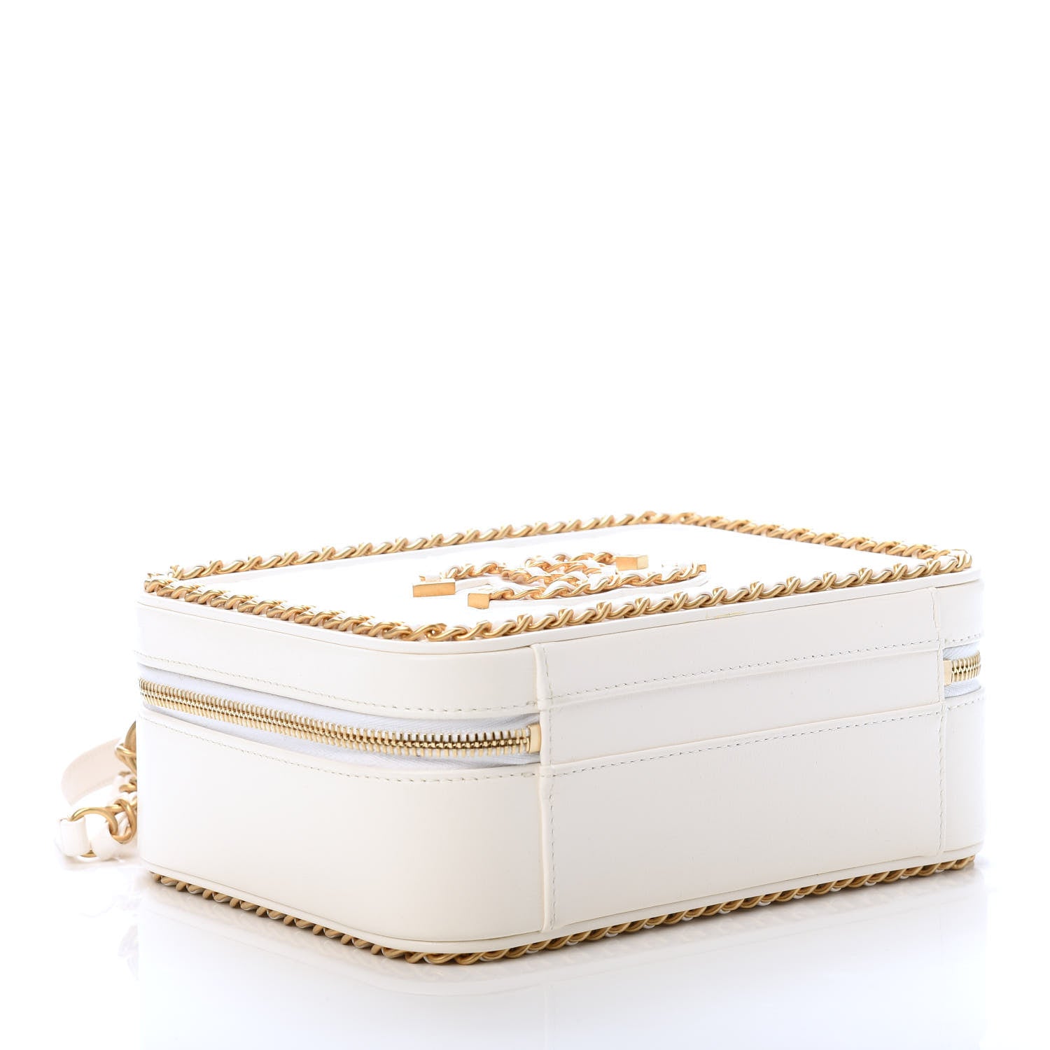 Chanel Goatskin Quilted Medium CC Filigree Vanity Case White 4 of 11