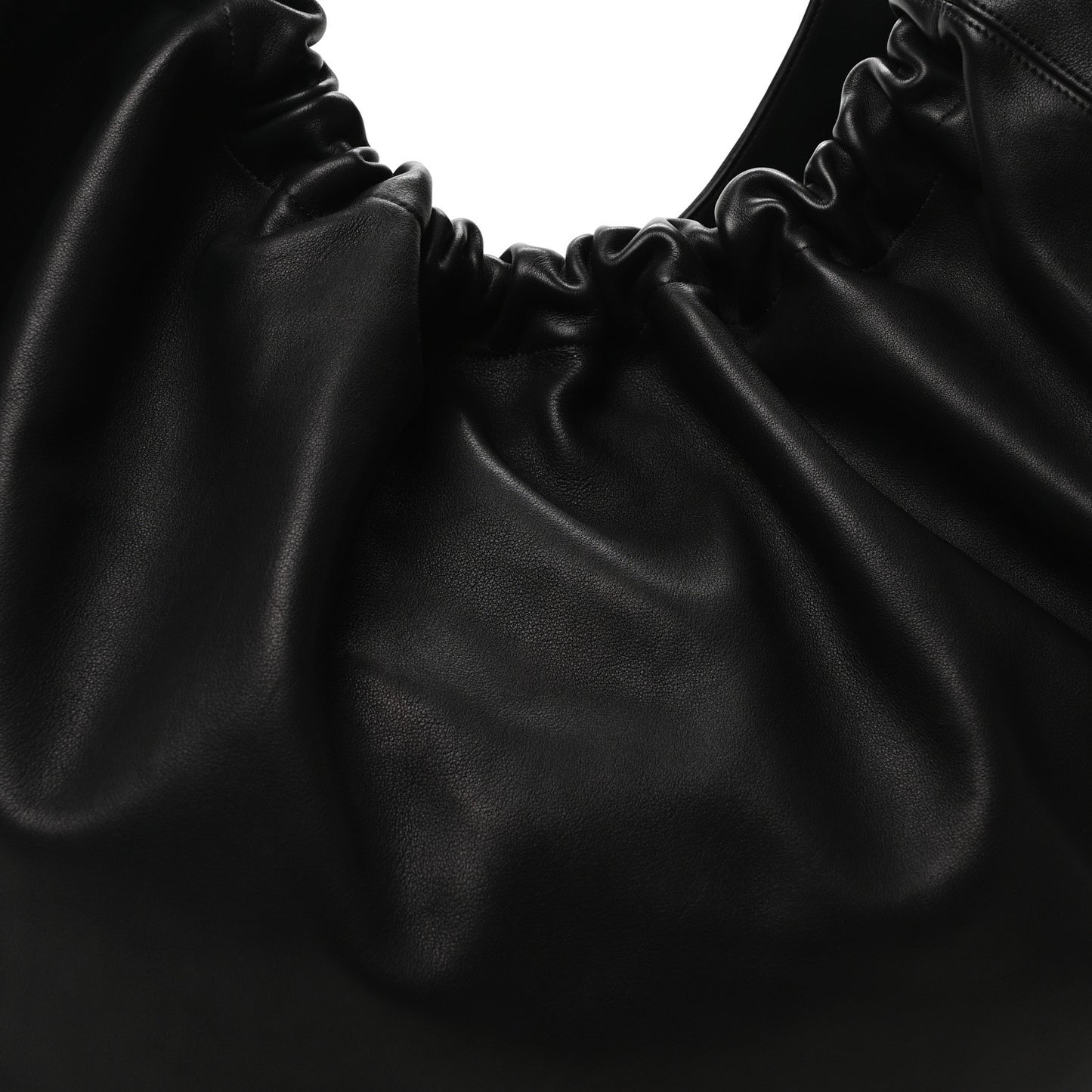 Calfskin XL Squeeze Cord Bag Black