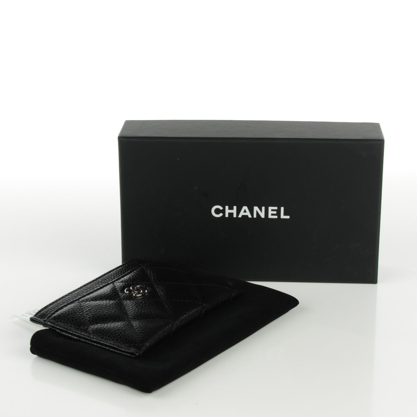 Caviar Quilted Card Holder Black