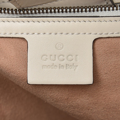 Gucci Calfskin Matelasse Trompe L'Oeil Print Medium GG Marmont Shoulder Tote Mystic White Hibiscus Red Marine Giallo 6 of 11
