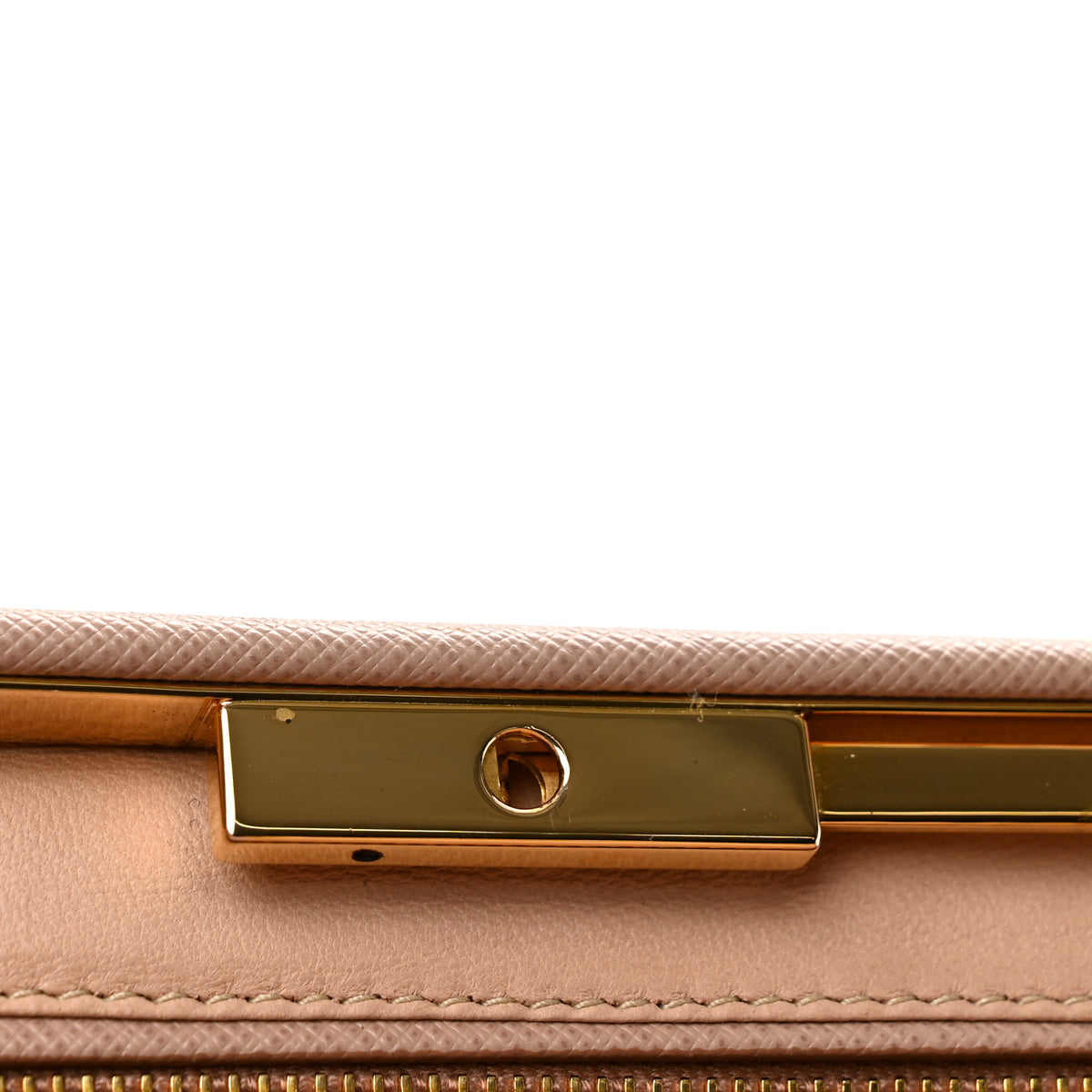 Prada Saffiano Lux East West Frame Clutch Cipria 10 of 10