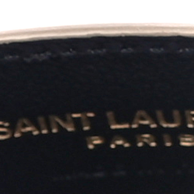 Saint Laurent Grain De Poudre Matelasse Chevron Monogram Credit Card Case Dark Beige 6 of 10