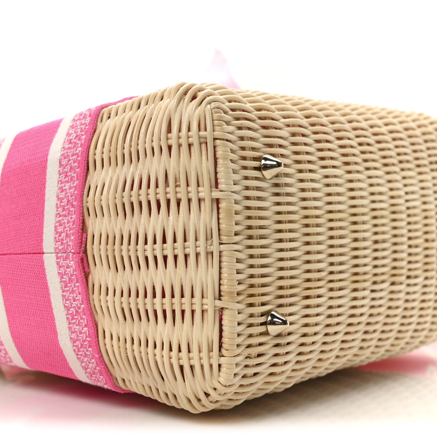 Christian Dior Wicker Oblique Medium Lady Dior Bag Fluorescent Pink 8 of 9