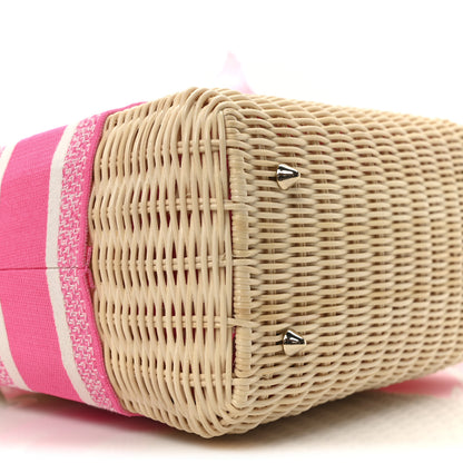 Christian Dior Wicker Oblique Medium Lady Dior Bag Fluorescent Pink 8 of 9