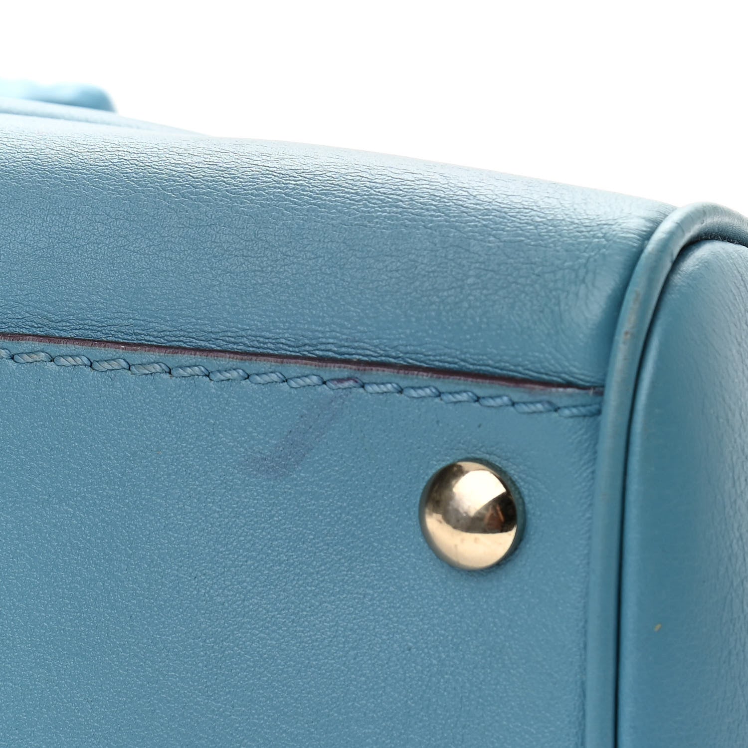 Versace Calfskin Large Palazzo Empire Bag Blue 7 of 14