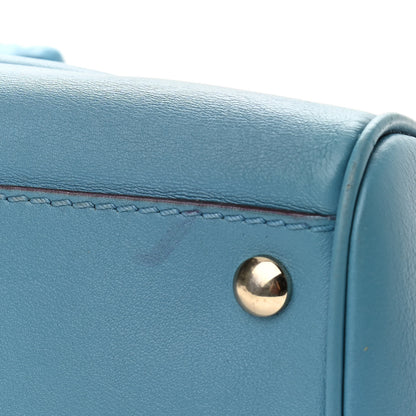 Versace Calfskin Large Palazzo Empire Bag Blue 7 of 14