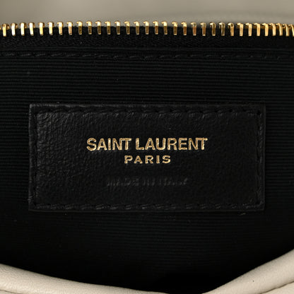 Saint Laurent Lambskin Quilted Medium Loulou Puffer Monogram Chain Satchel Crema Soft 6 of 10