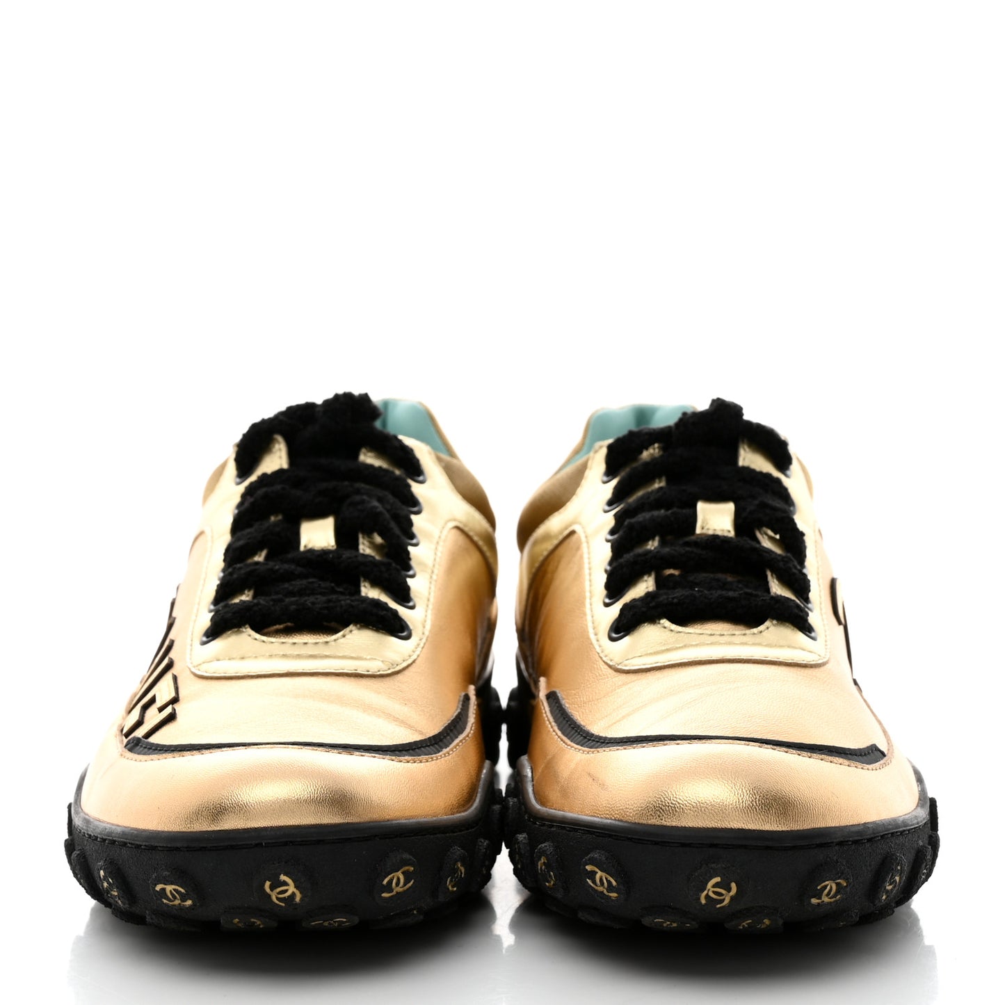 Metallic Satin Finish CC Womens Sneakers 40 Gold