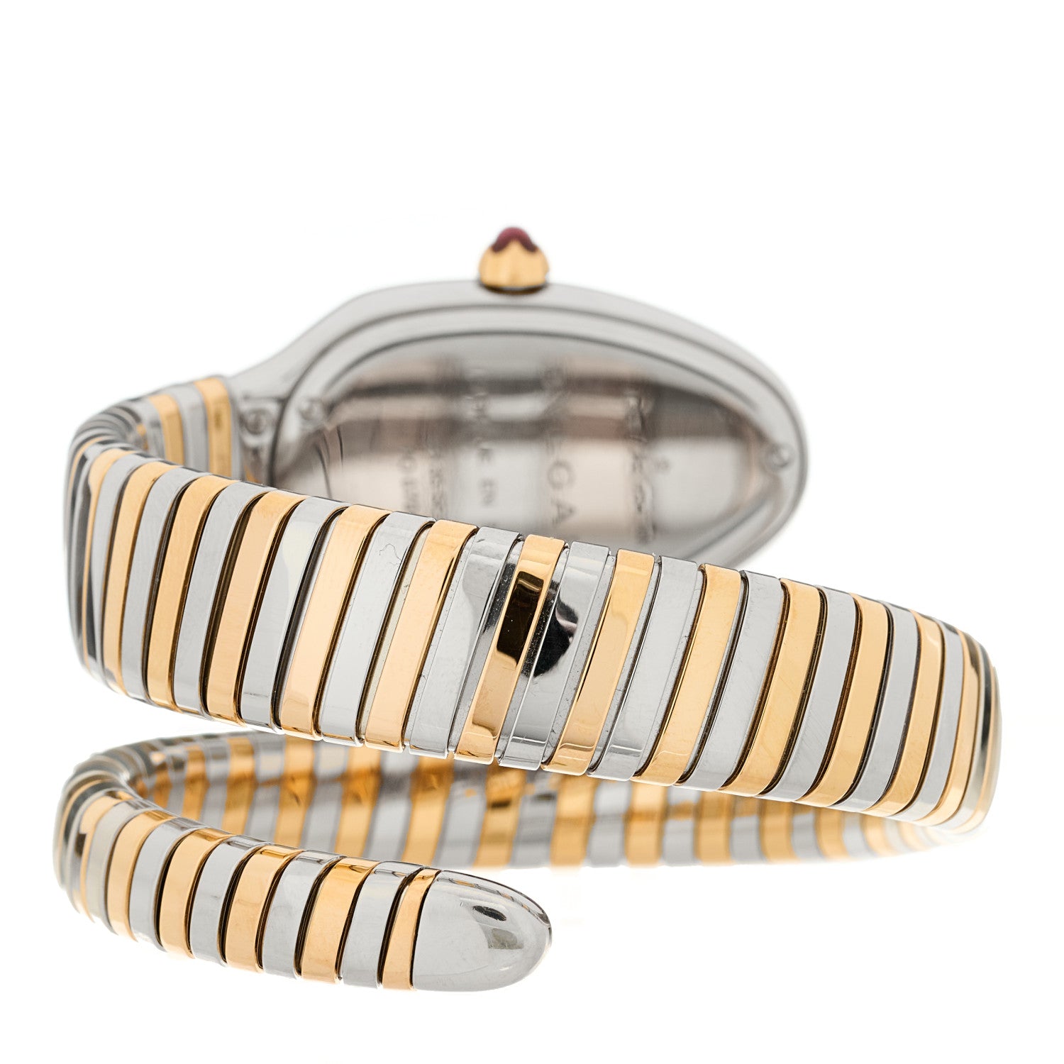 Bulgari Stainless Steel 18K Rose Gold Diamond Bezel 35mm Serpenti Tubogas Quartz Watch Black 3 of 4