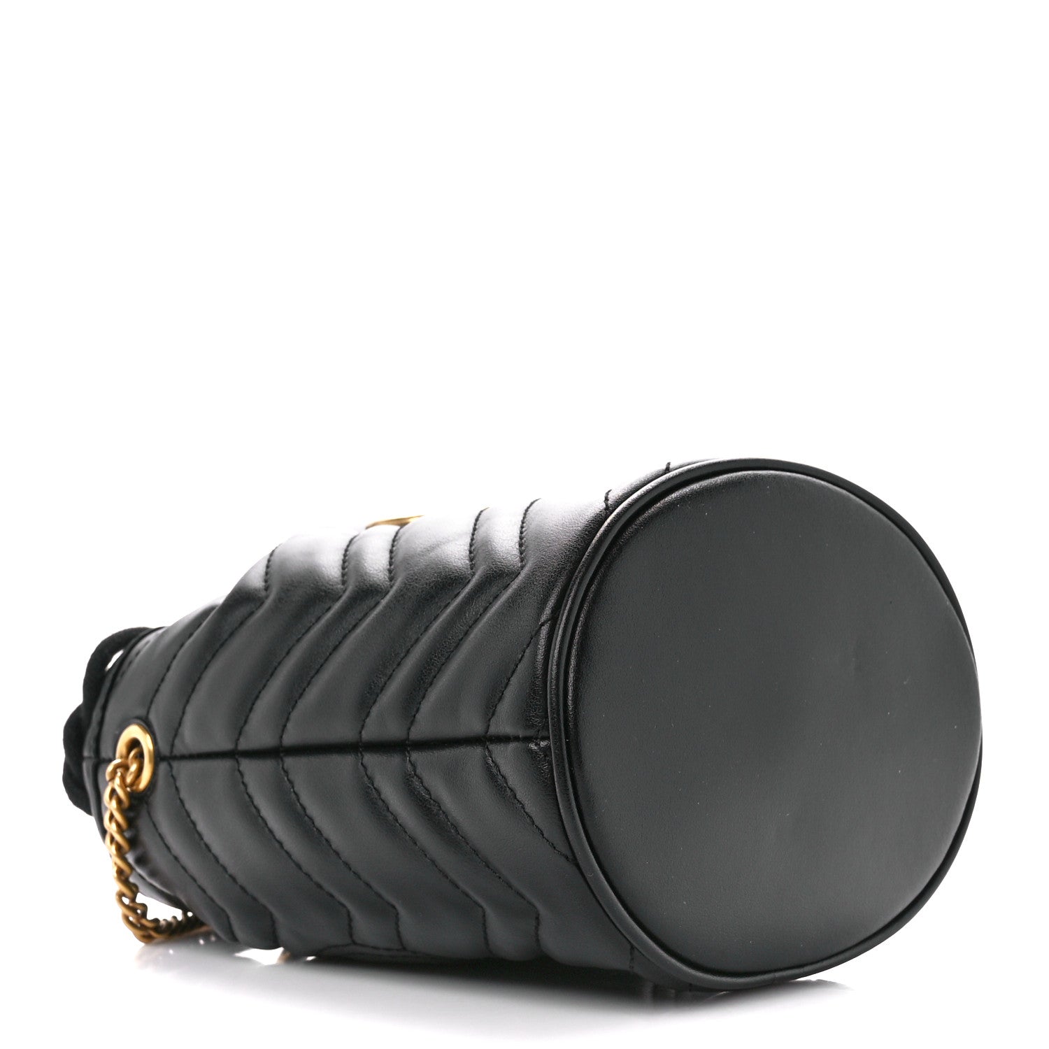 Gucci Calfskin Matelasse Mini GG Marmont 2.0 Bucket Bag Black 4 of 11