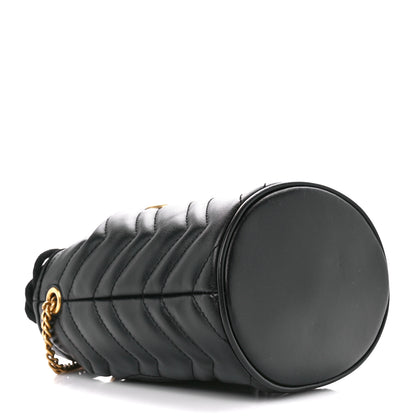Gucci Calfskin Matelasse Mini GG Marmont 2.0 Bucket Bag Black 4 of 11