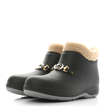 Gucci Rubber Wool Womens Crossy Ankle Boots 36 Black Butterscotch 3 of 8