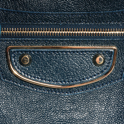 Balenciaga Chevre Gold Metallic Edge Hardware City Bleu Paon 10 of 14