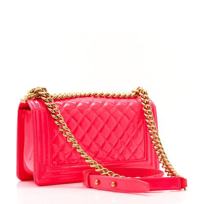 Chanel Patent Quilted Medium Boy Flap Pink 3 of 11