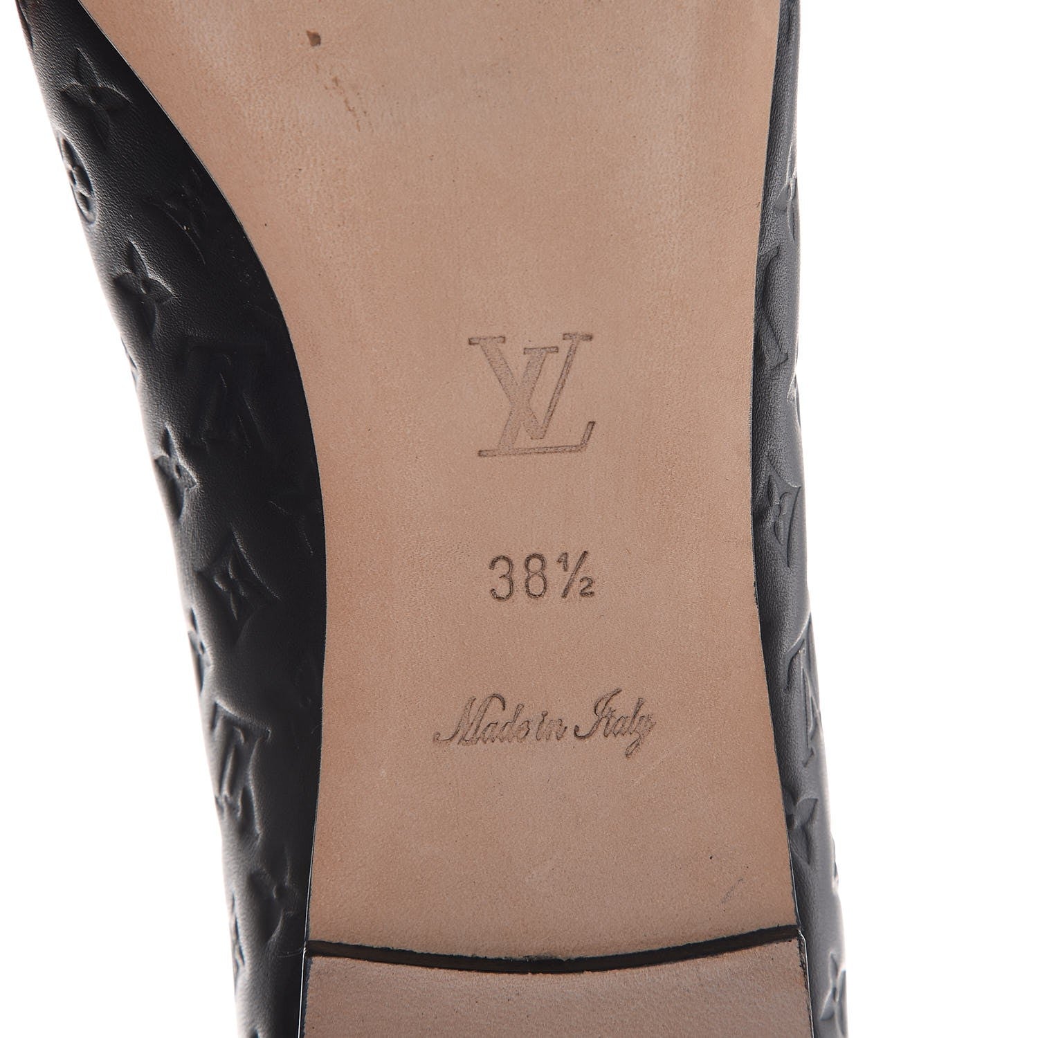 Louis Vuitton Calfskin Embossed Monogram Debbie Ballerina Flats 38.5 Black 8 of 11